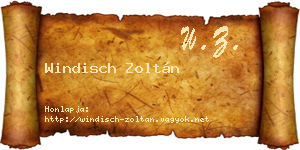 Windisch Zoltán névjegykártya